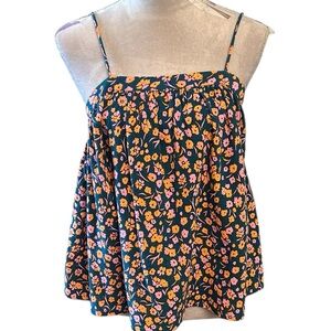 Orange and Pink Sleeveless Camisole with Spaghetti Straps